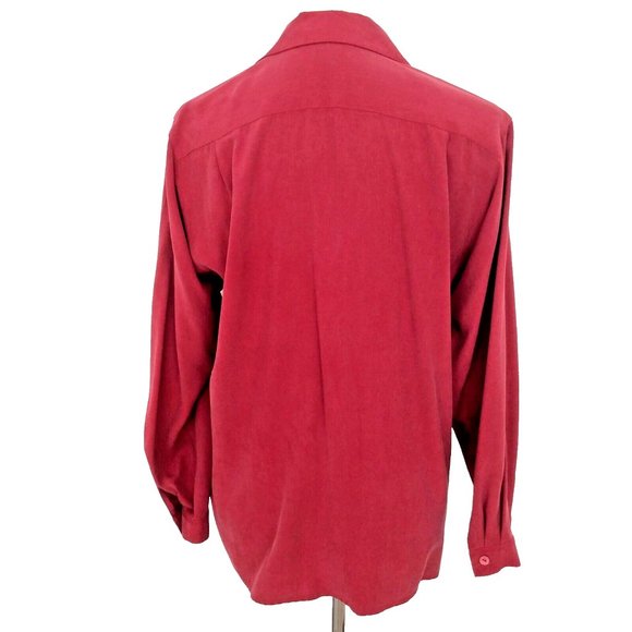 Charter Club Vintage Long Sleeve Red Silk Blouse Size M - Picture 3 of 5
